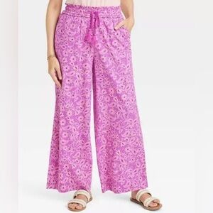 Knox Rose wide leg paisley pants, large